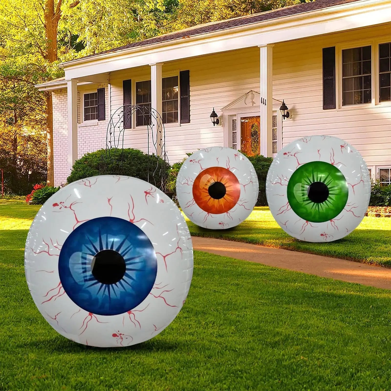 Halloween Eyeball Balloon – Inflatable Bloodshot Eye Party Decoration | Scary Helium Balloon for Haunted House & Events CJ