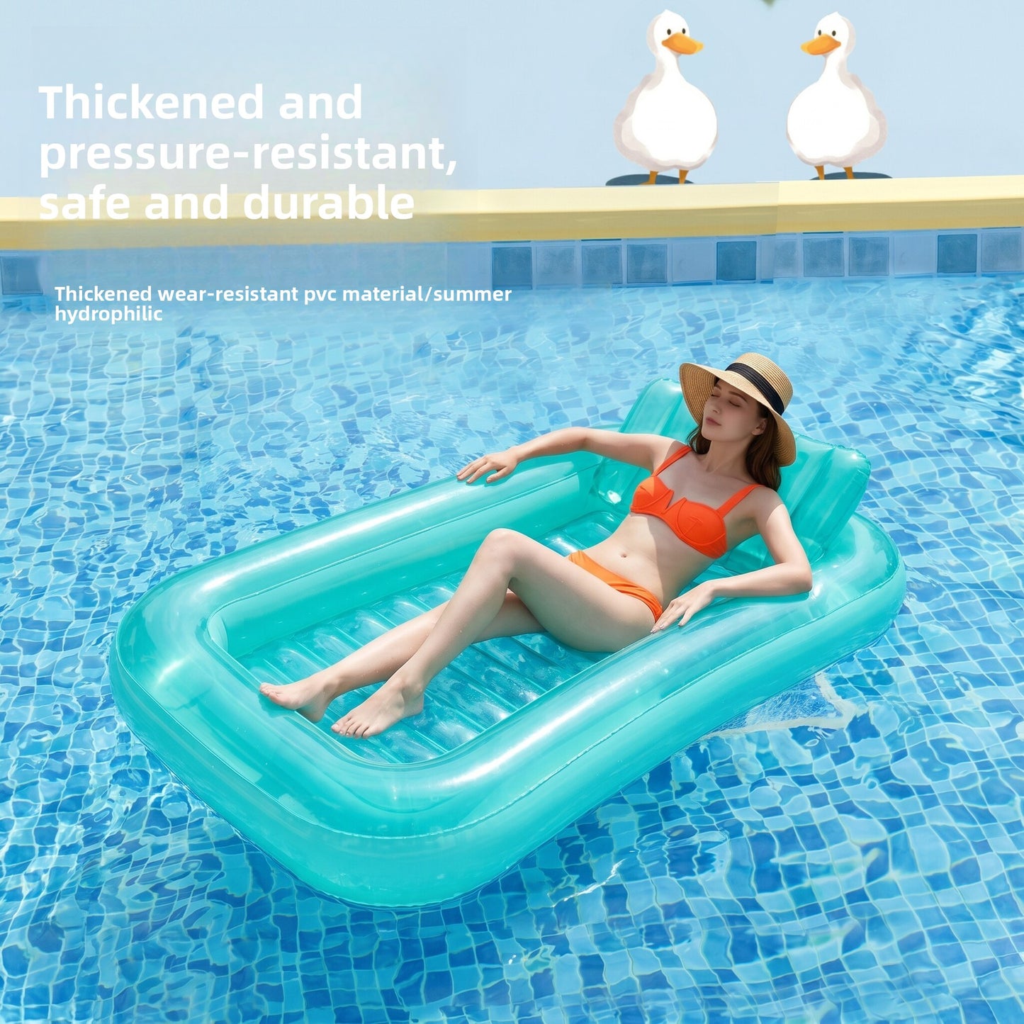 Inflatable Pool Float Lounge Bed | Portable PVC Floating Raft - EverCharm Gifts