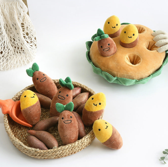 Plucking Groundnut Sweet Potato Set Of Plush Pet Toys Set - EverCharm Gifts