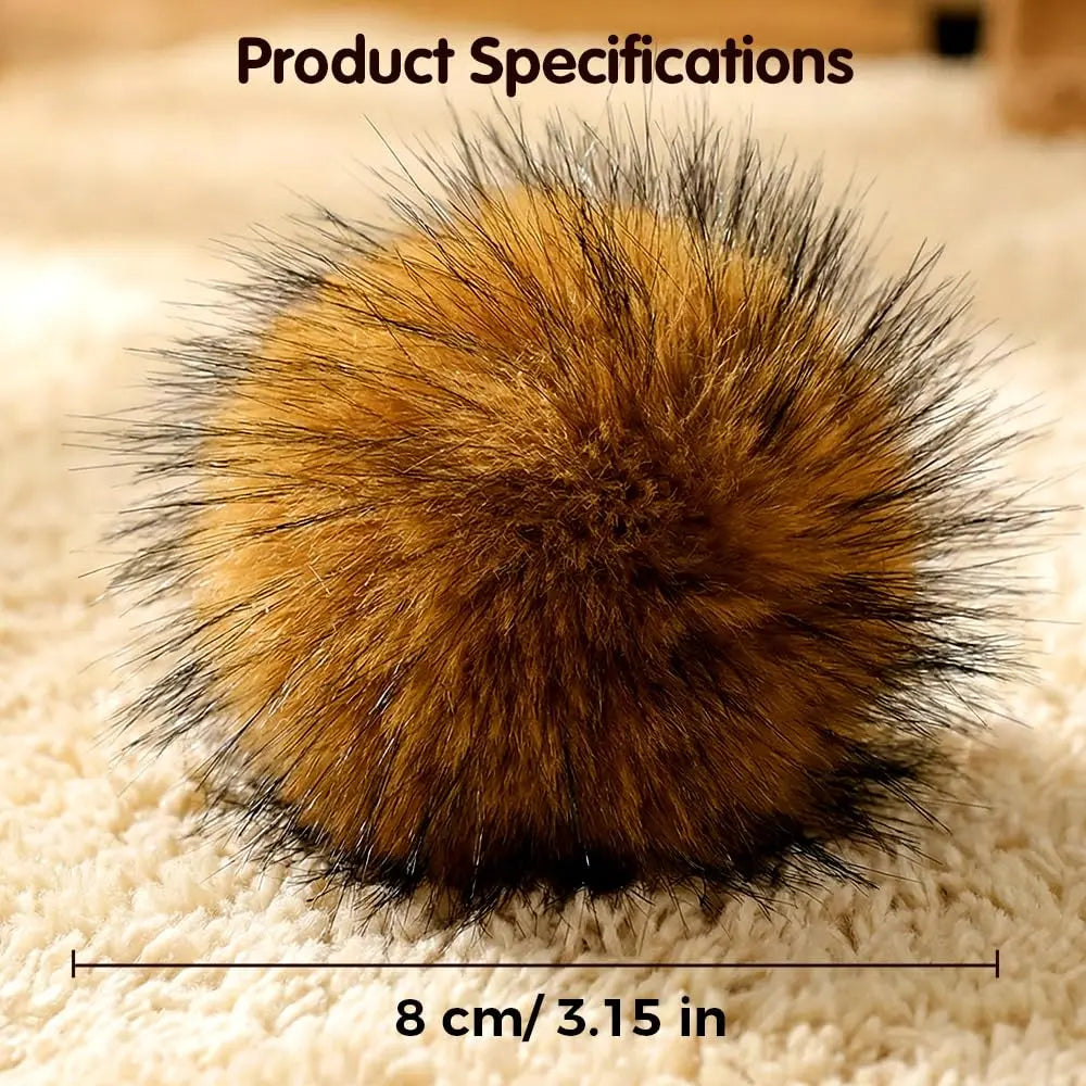 Catnip Rabbit Fur Ball Toy – Soft Interactive Cat Toy for Indoor Cats | Fluffy Chase & Hunting Exercise Ball CJ
