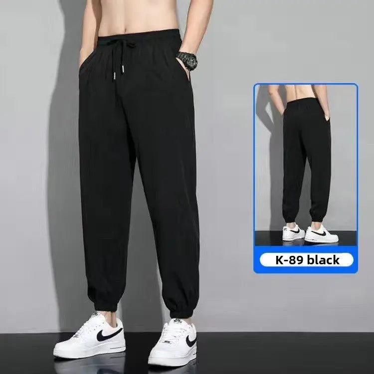 Ice Silk Wide Leg Pants - Lightweight Breathable Casual Straight Pants for Men TED