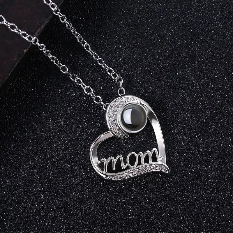 Personalized Heart Projection Necklace Custom Photo Jewelry Mothers Day Gift TED