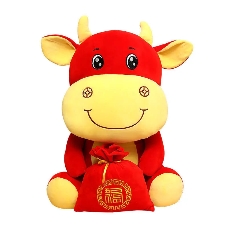 Lucky Cow Plush Toy – Soft Mascot Doll Gift (25–40cm) CJ
