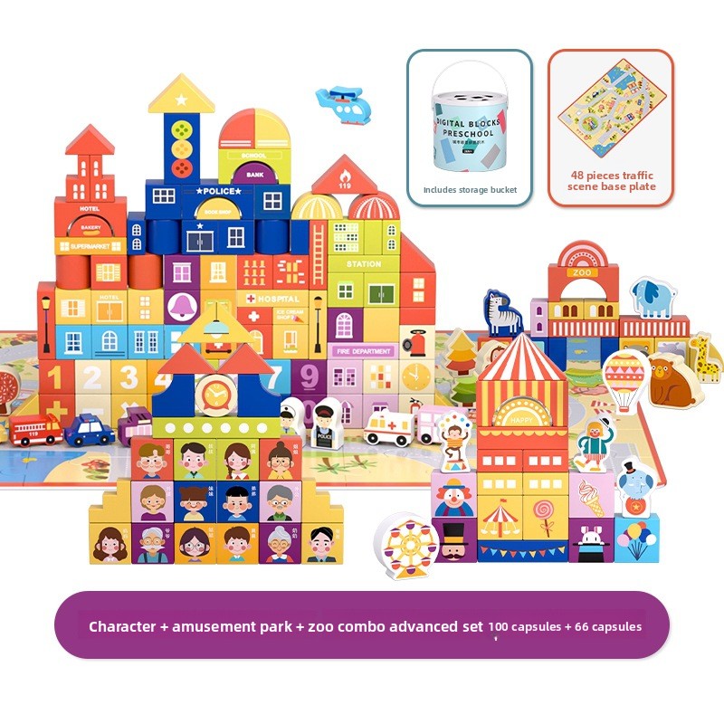 Montessori Building Blocks Set for Kids | 100-200 Piece Creative Learning Toy - EverCharm Gifts