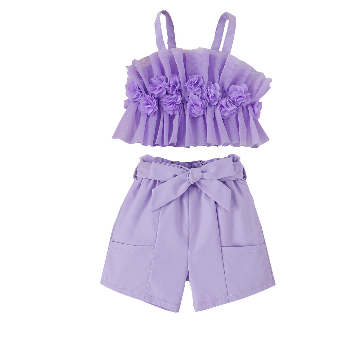 Girls Sleeveless Cotton Top & Shorts Set | Girls Summer Outfit - EverCharm Gifts