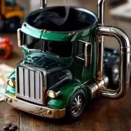 Handmade Resin Big Truck Cup Holder - Creative Multi-Color Drink Holder | Decorative Car & Desk Accessory