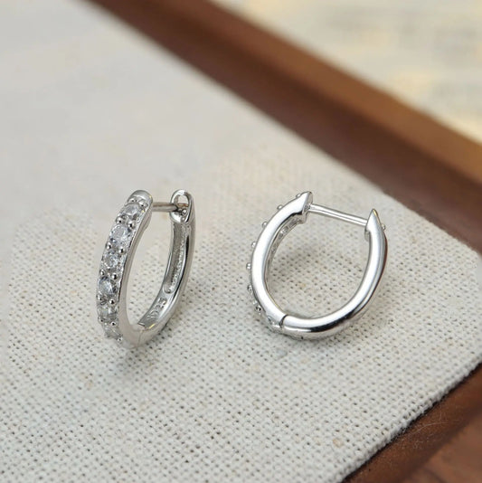 925 Sterling Silver U-Shaped Earrings - Minimalist Geometric Stud Earrings | Elegant White Gold Jewelry for Women TED