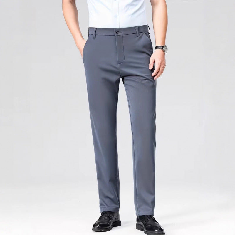 Mens Wrinkle-Resistant Straight Leg Trousers - Lightweight Casual Dress Pants | Comfortable Business & Everyday Wear TED