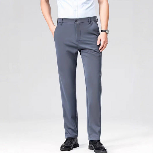 Mens Wrinkle-Resistant Straight Leg Trousers - Lightweight Casual Dress Pants | Comfortable Business & Everyday Wear TED