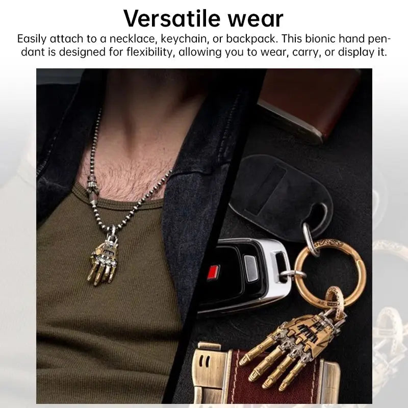 Mechanical Robot Hand Necklace – Movable Bionic Hand Pendant Gift EPR