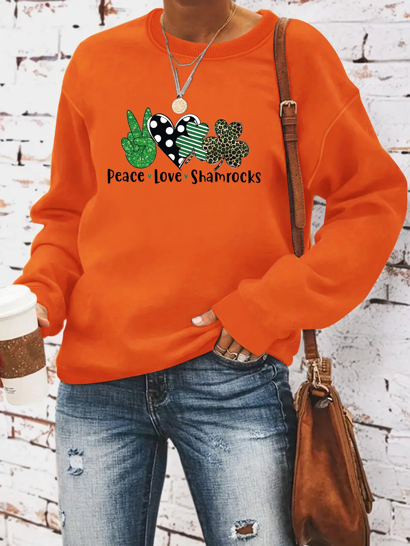 Women’s St. Patrick’s Day Printed Sweatshirt – Casual Long Sleeve Round Neck Pullover