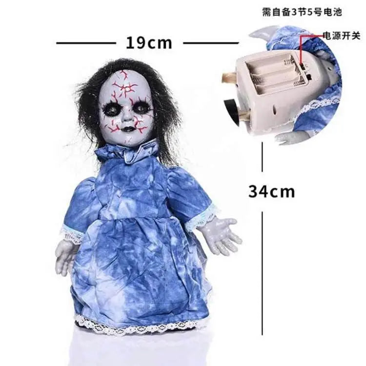 Halloween Walking Talking Doll – Motion & Voice Activated Scary Decoration EPR