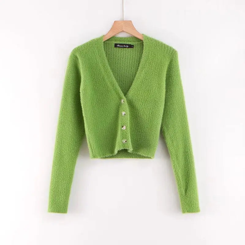 Women’s V-Neck Cardigan Sweater – Long Sleeve Lightweight Knit | Casual Office Button-Up Top EPR