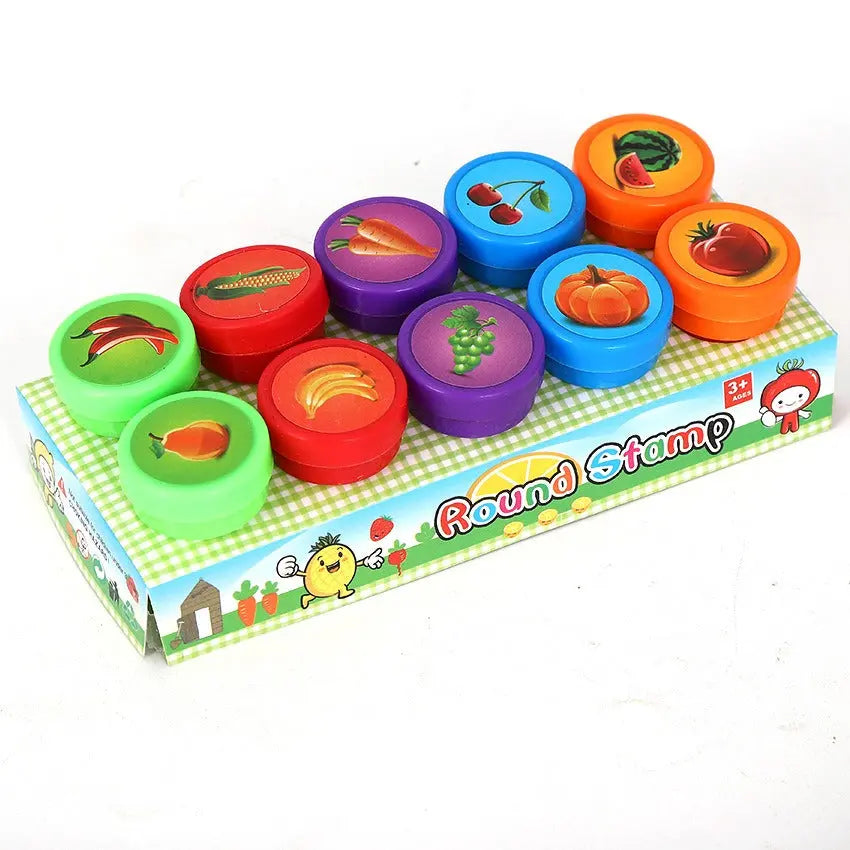 Kids Puzzle Stamp Set – Quick Drying Round Toy Seals for Creative Play EPR
