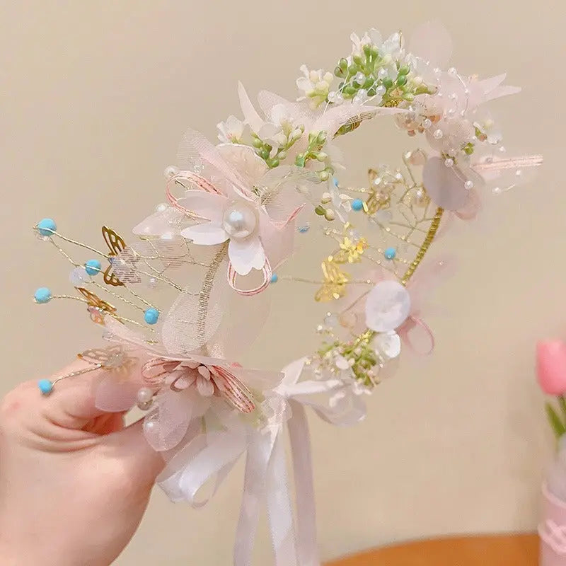 Girls Camellia Flower Headband – Handmade Sweet Floral Hair Accessory EPR