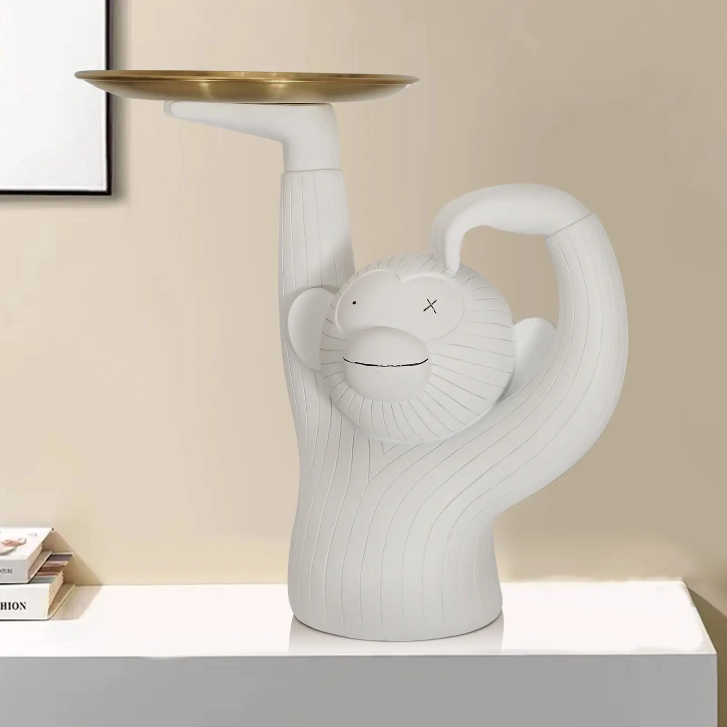 Monkey Tray Resin Decor – Decorative Storage Tray Statue for Home EPR