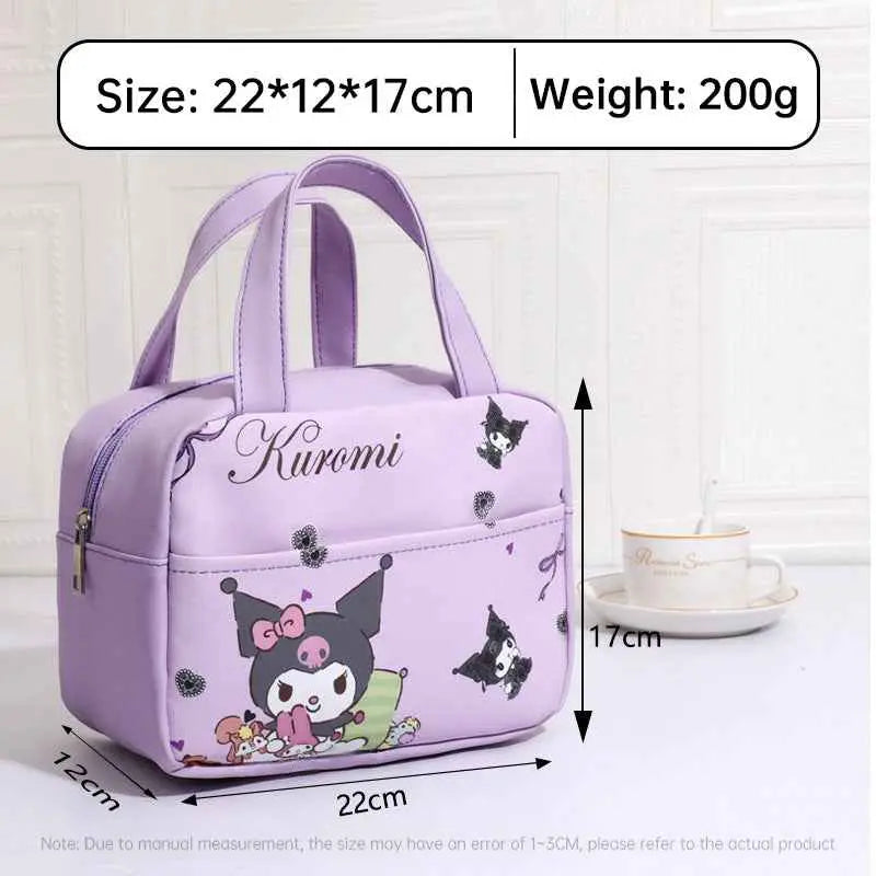Kuromi Insulated Lunch Bag – Cute Anime Thermal Food Storage Bag for Kids & Girls