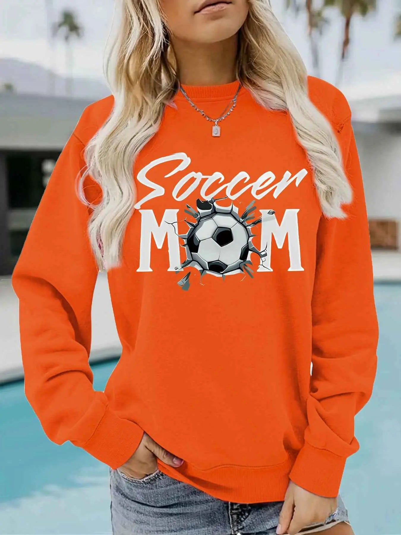 Soccer Mom Hoodie – Women’s Casual Streetwear Sweatshirt Printed Pullover
