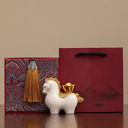 Custom Horse Figurine Gift Set Prosperity Feng Shui Horse Statue with Gift Box | Corporate & Business Gifts TED