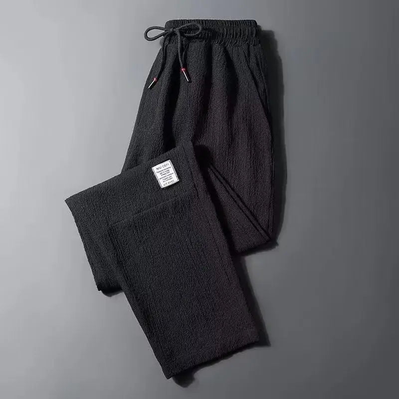 Ice Silk Wide Leg Pants - Lightweight Breathable Casual Straight Pants for Men TED