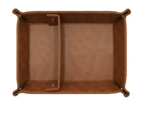 PU Leather Valet Tray & Keychain Set – Vintage Catchall Organizer for Desk, Nightstand & Entryway | Father’s Day Gift CJ