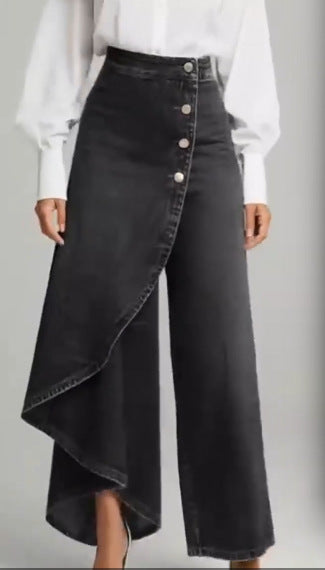 Womens Wide Leg Printed Pants  Casual Mid Waist Loose Fit Trousers | Trendy Streetwear Long Pants TED