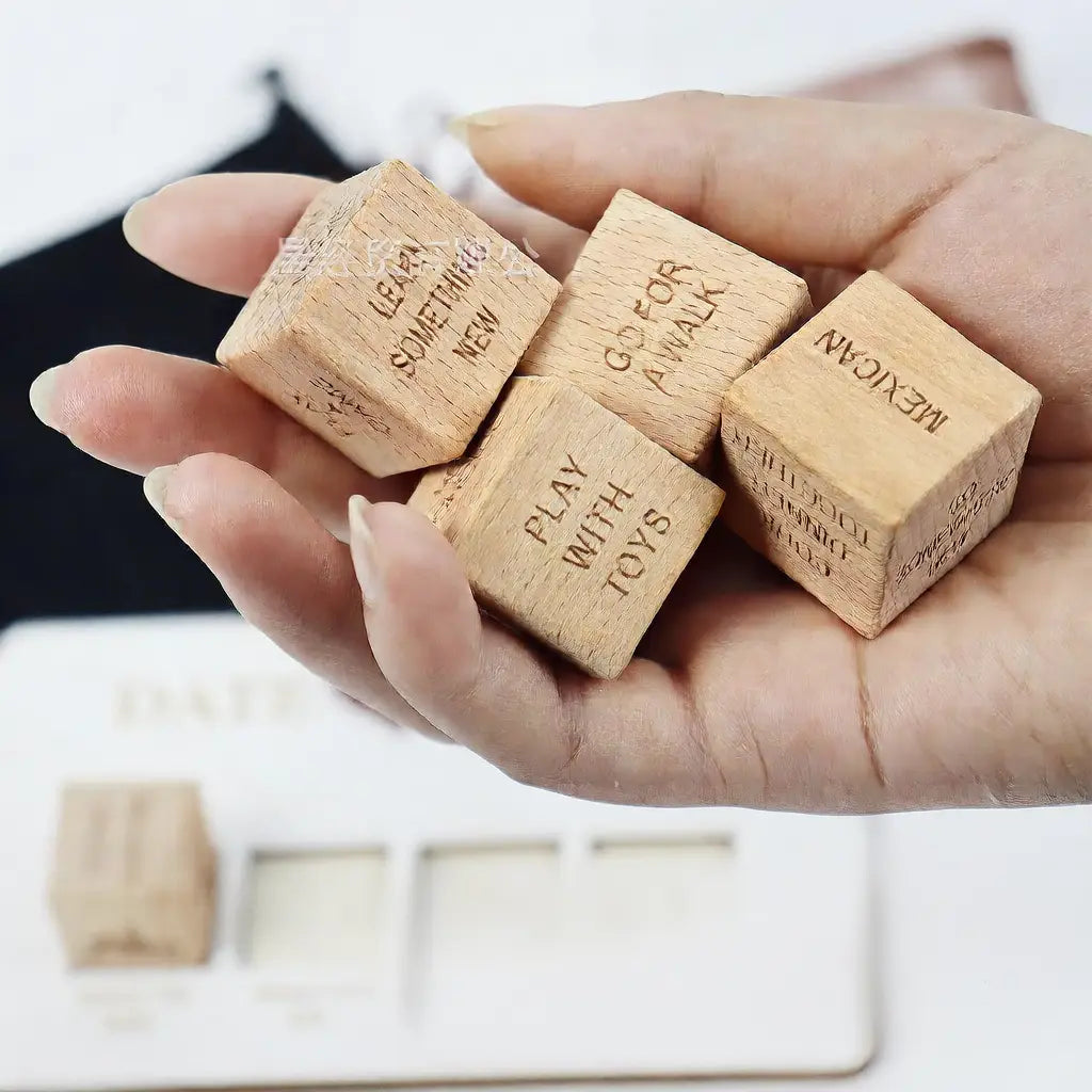 Date Night Dice Game for Couples Romantic Wooden Dice Set Gift TED