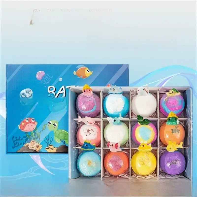 Floral Bath Bomb Gift Set Natural Sea Salt Fizzing Bath Balls | Colorful Spa Gift for Relaxation TED
