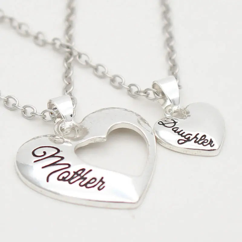 Mother Daughter Heart Necklace Set – Matching Mom & Child Jewelry | Mother’s Day Gift for Mom & Daughter CJ