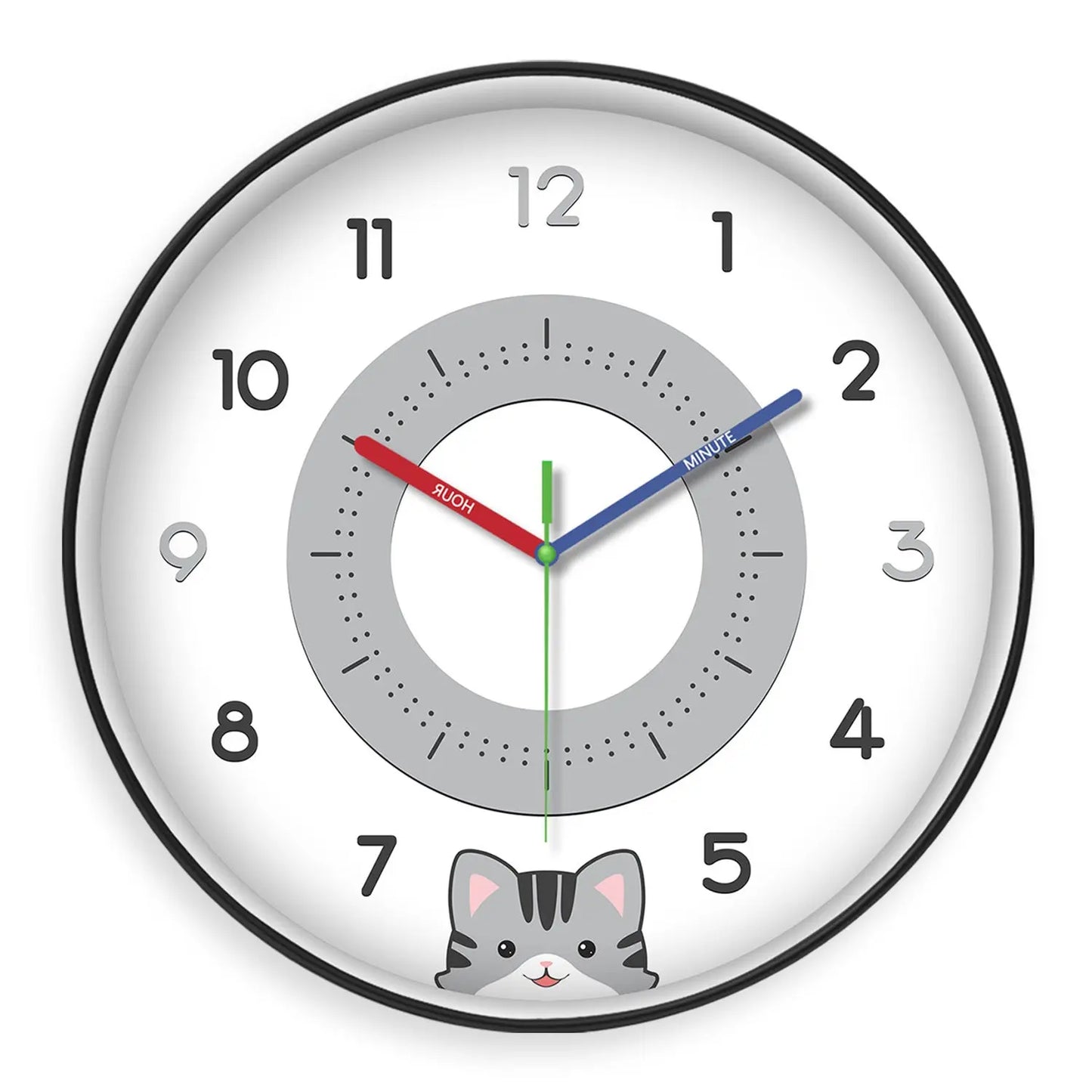 Rainbow Silent Wall Clock ? Modern Quartz Educational Clock for Kids & Home | Colorful No-Tick Decorative Clock TED