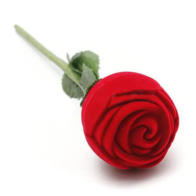 Rose Ring Gift Box – Romantic Red Flower Jewelry Box for Proposal & Anniversary CJ