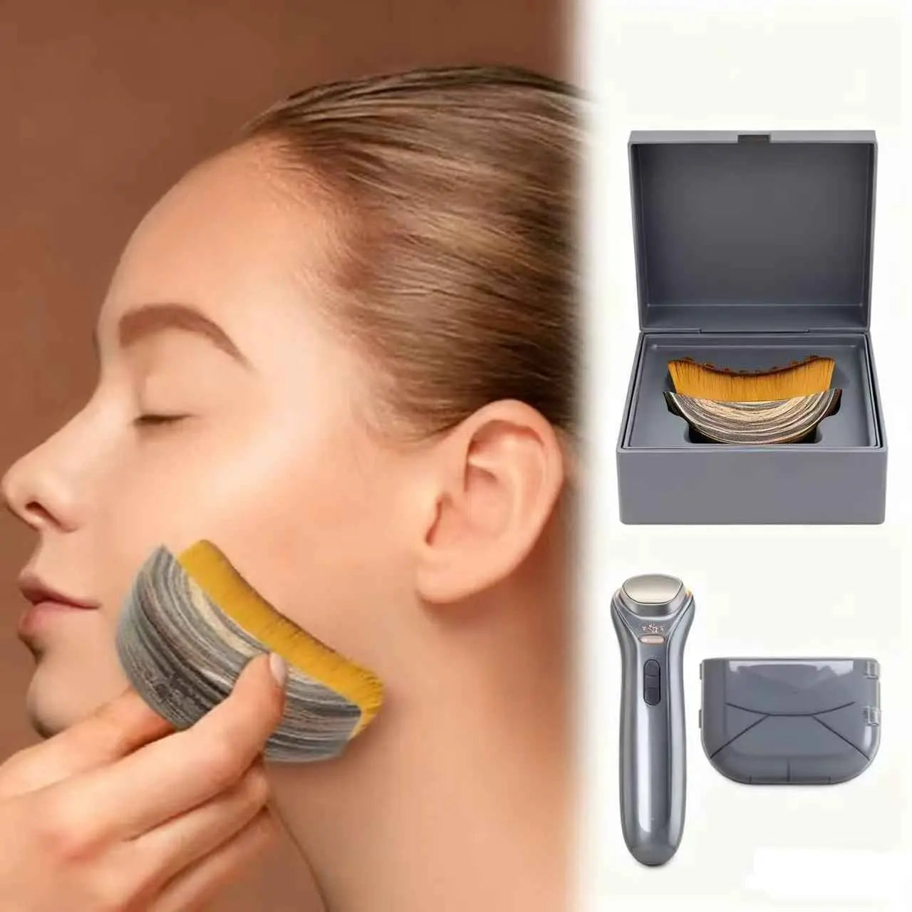 Lymphatic Contour Face Brush - Facial Massage Tool for Skin Care & Puffiness Reduction