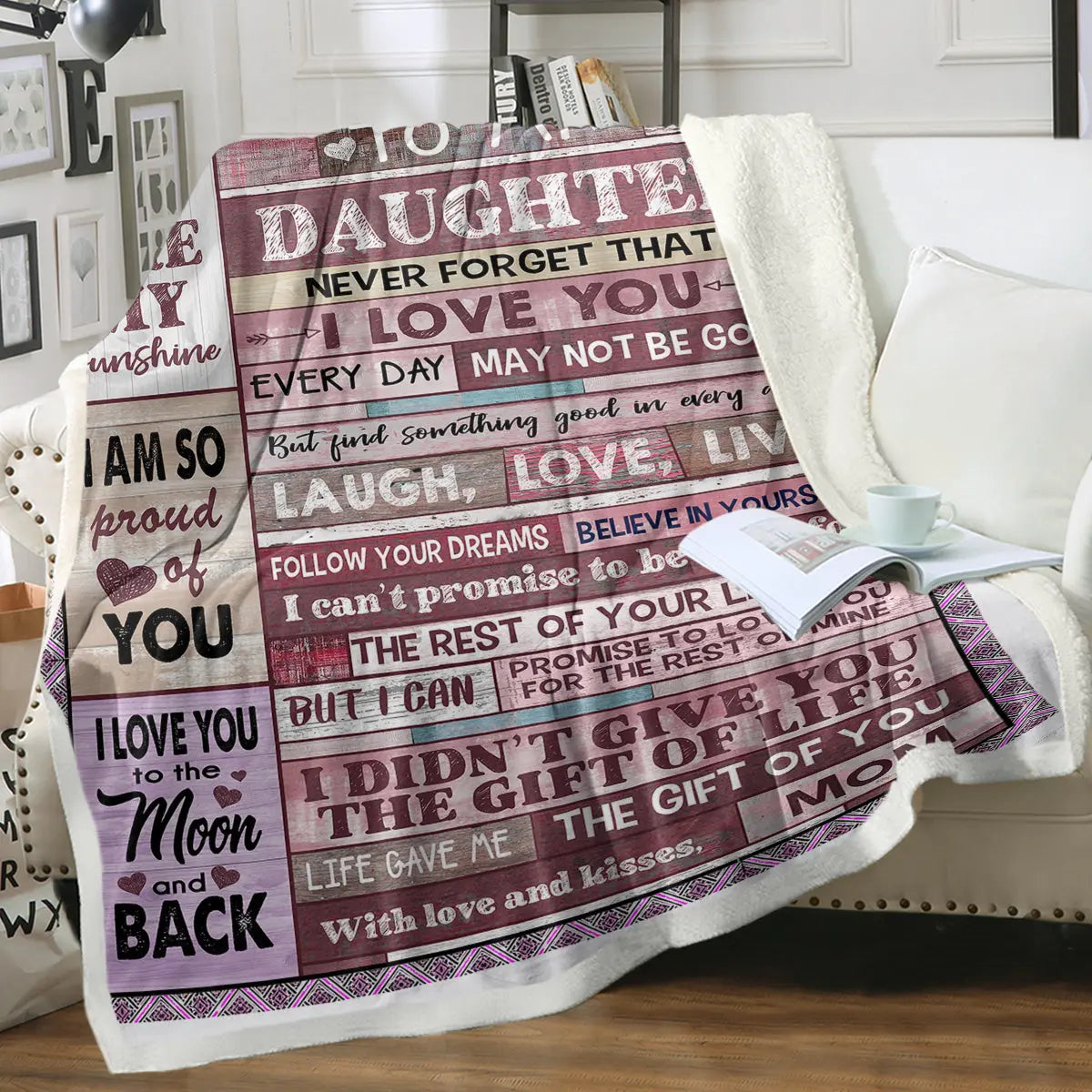 To My Mom Sherpa Blanket – Soft Cozy Mother’s Day Gift from Daughter or Son CJ