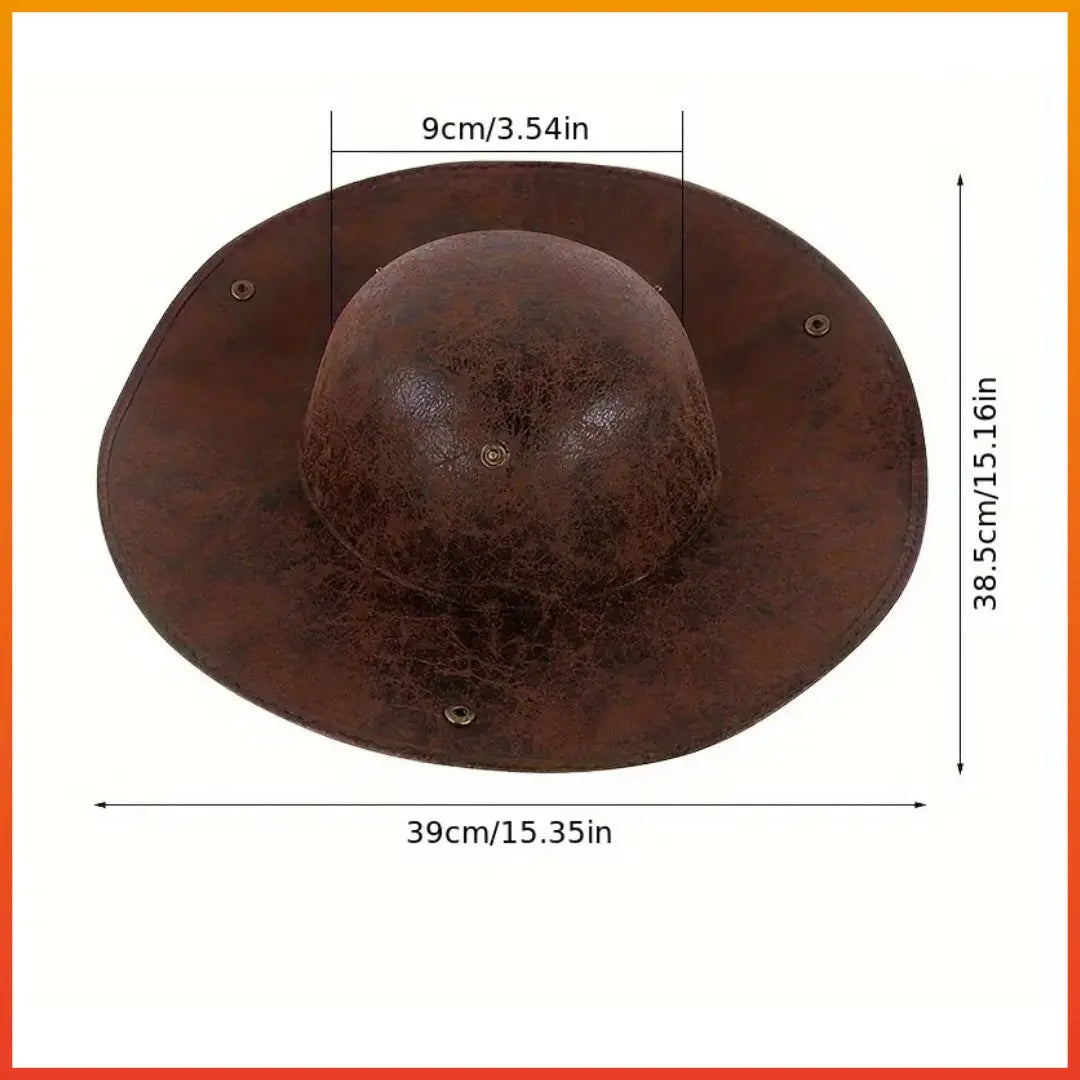 PU Leather Jazz Hat Wide Brim Fedora Style Hat for Men & Women TED