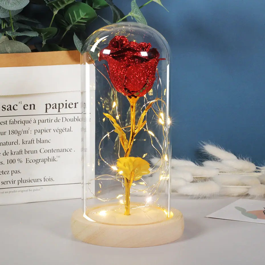 Eternal Rose LED Glass Dome – Romantic Forever Flower Gift for Girlfriend, Wife & Mother’s Day CJ