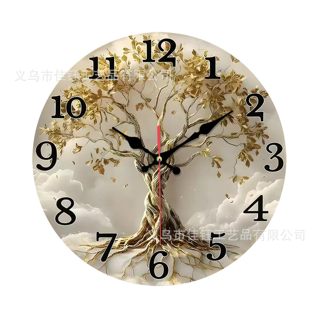 European Style Wooden Wall Clock Creative Vintage Wall-Mounted Clock | Rustic Living Room & Bedroom Home Decor TED