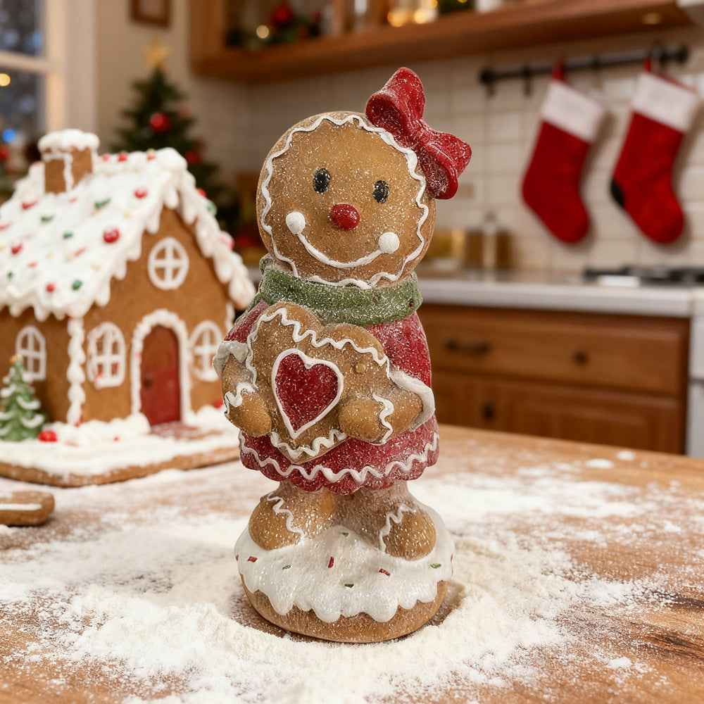 Gingerbread Man Christmas Ornament - Resin Cookie Character Holiday Decoration