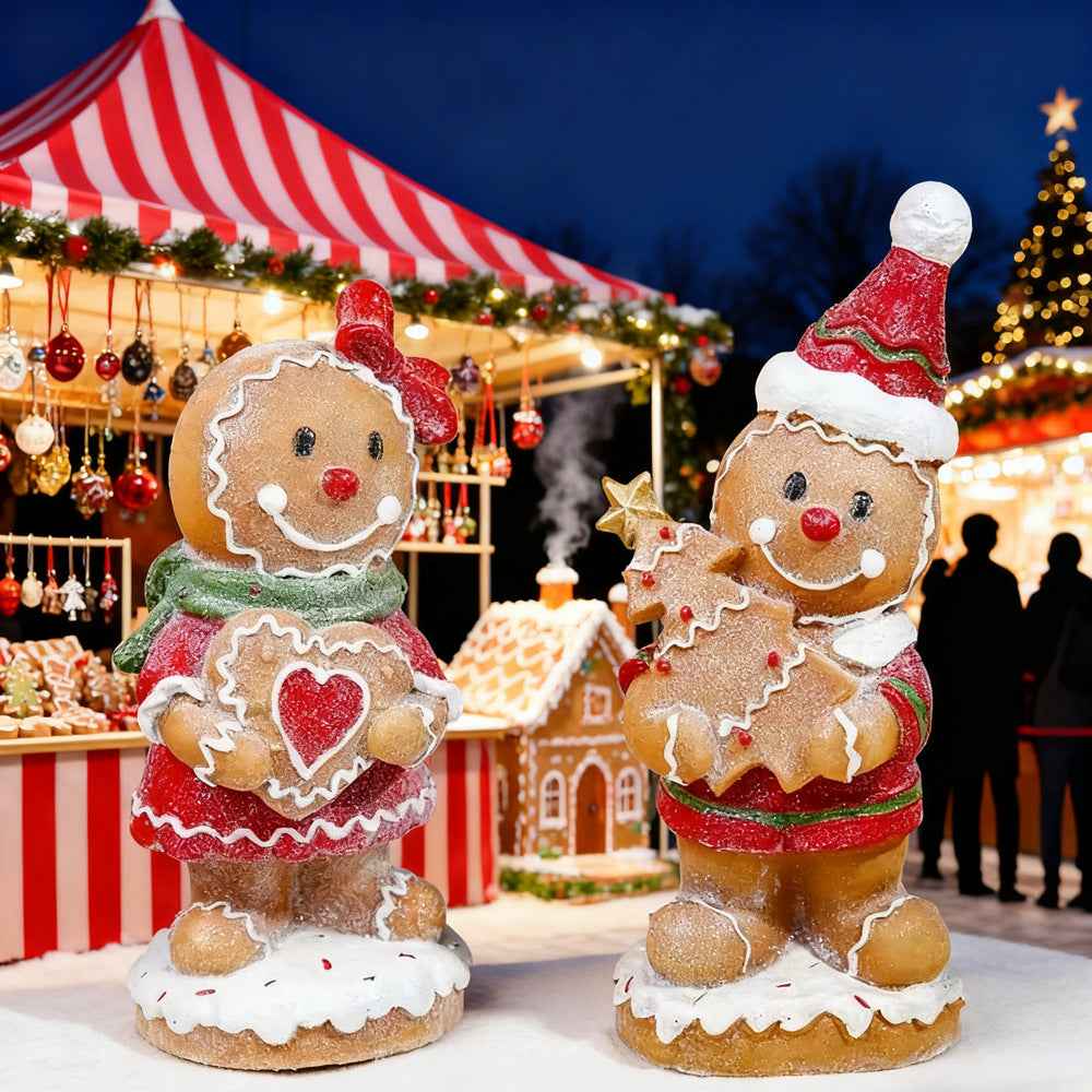 Gingerbread Man Christmas Ornament - Resin Cookie Character Holiday Decoration