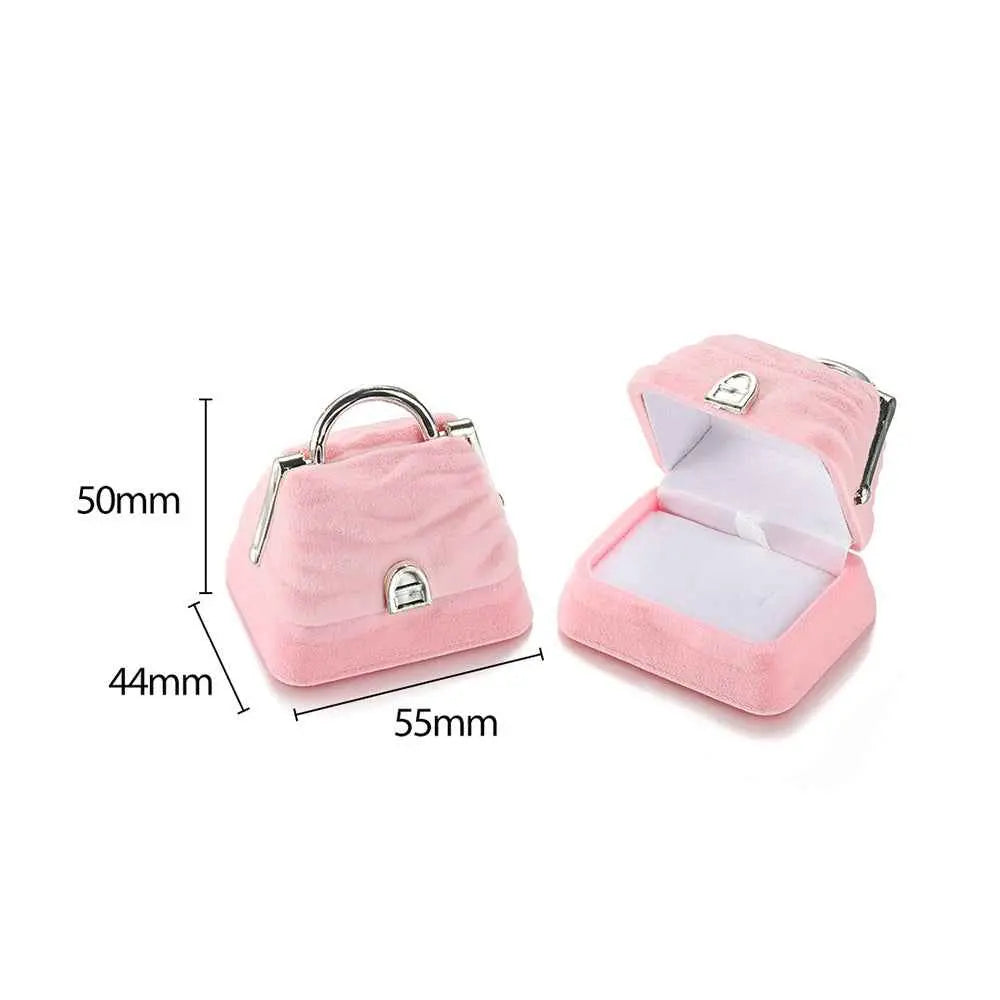 Cute Cartoon Jewelry Box- Plush Flip-Top Ring & Necklace Gift Case | Portable Mini Organizer