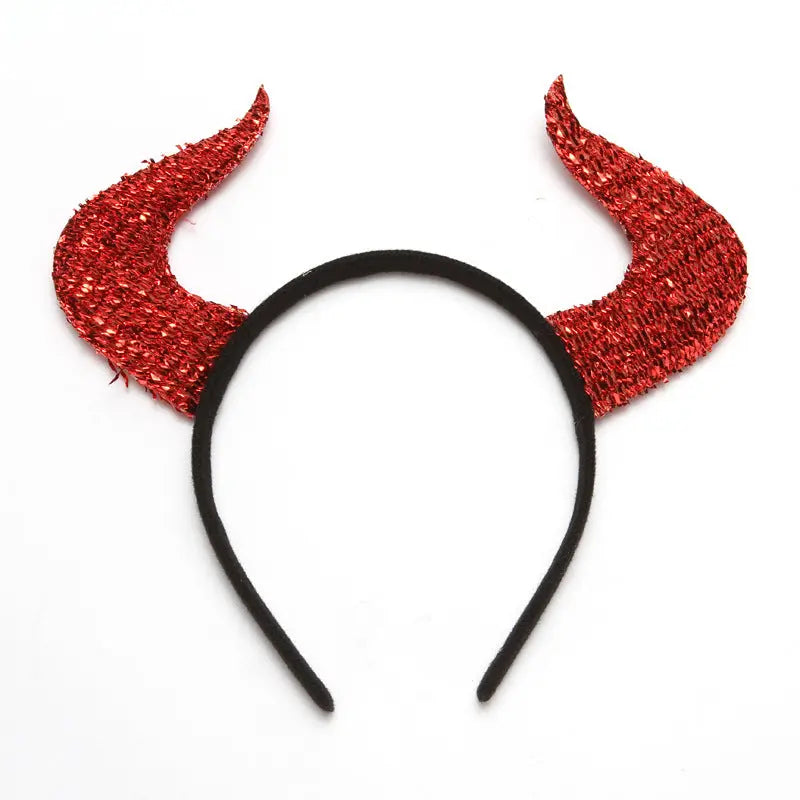 Halloween Devil Horn Headband Set – Spooky Cosplay Hair Accessories | 2PCS Party Costume Headwear CJ
