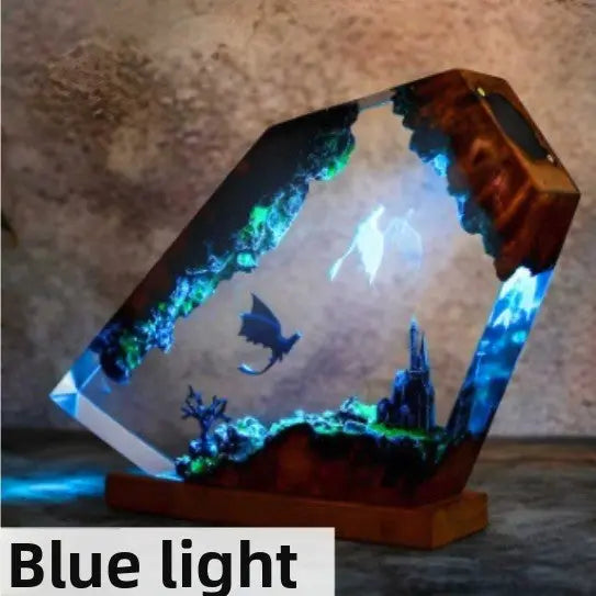 Handcrafted Dragon Resin Night Light Bohemian LED Decorative Lamp with Multicolor Lighting TED