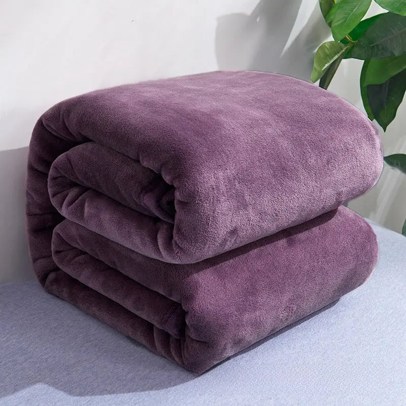 Thickened Soft Coral Fleece Blanket for Home and Gifts TED