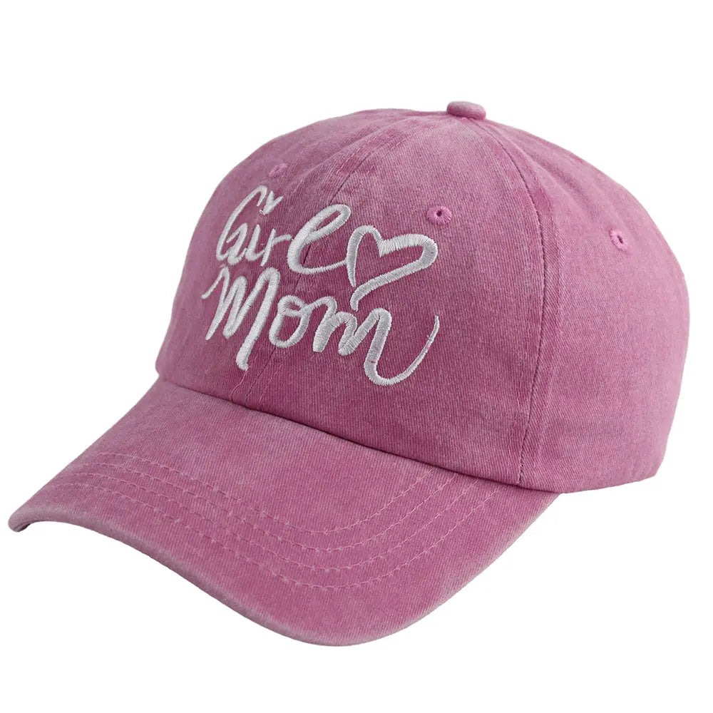 Girl Mom Hat – Adjustable Embroidered Cotton Baseball Cap Mother’s Day Gift CJ