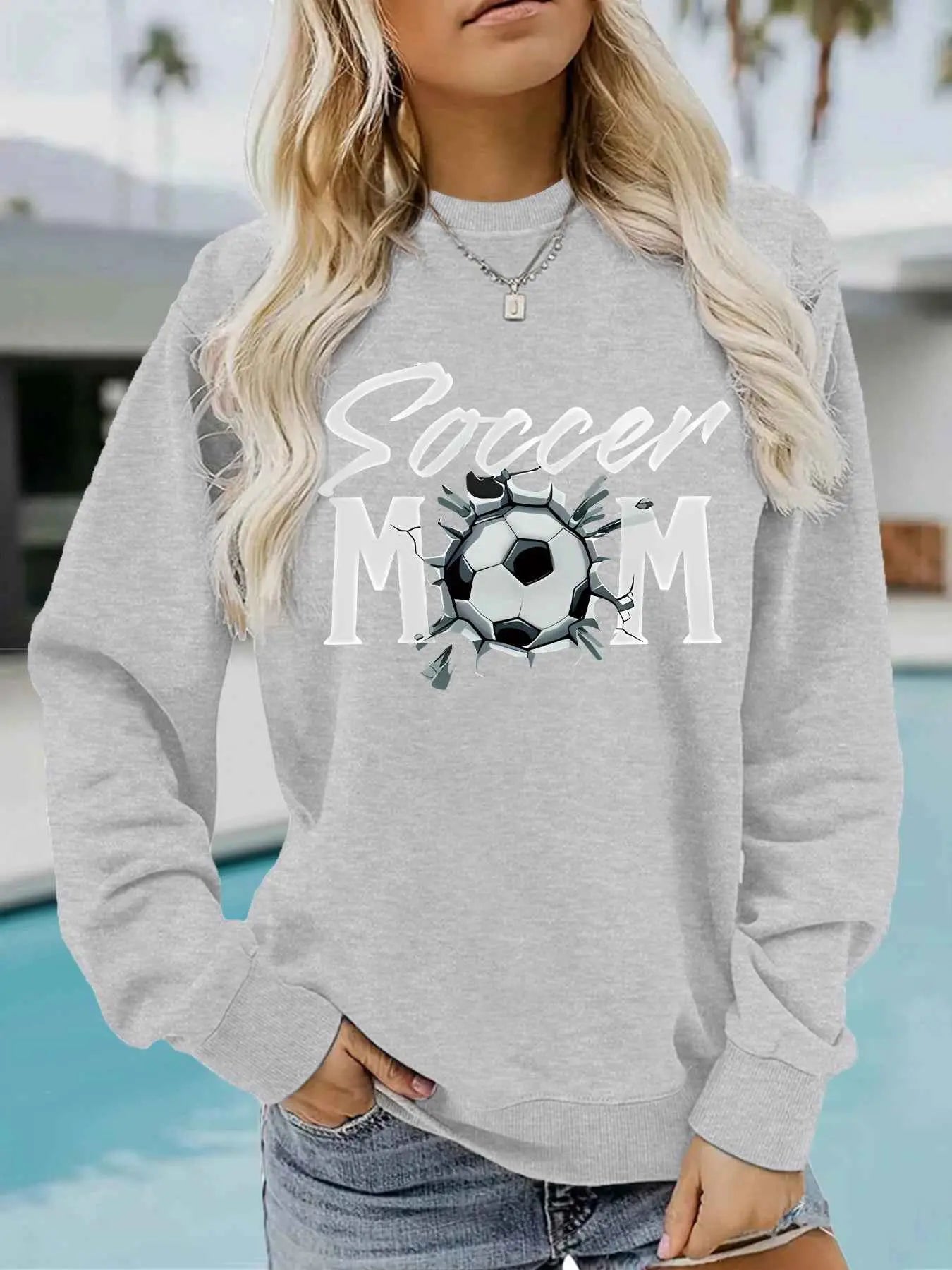 Soccer Mom Hoodie – Women’s Casual Streetwear Sweatshirt Printed Pullover