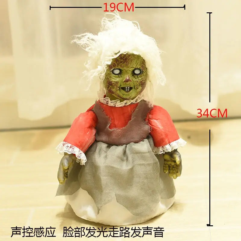 Halloween Walking Talking Doll – Motion & Voice Activated Scary Decoration EPR