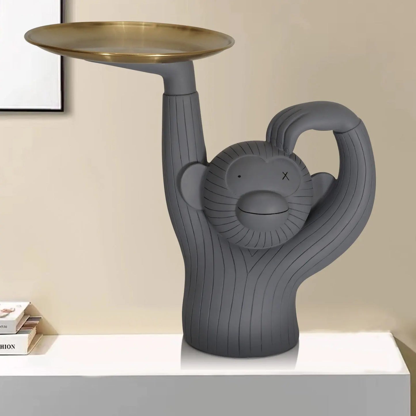 Monkey Tray Resin Decor – Decorative Storage Tray Statue for Home EPR