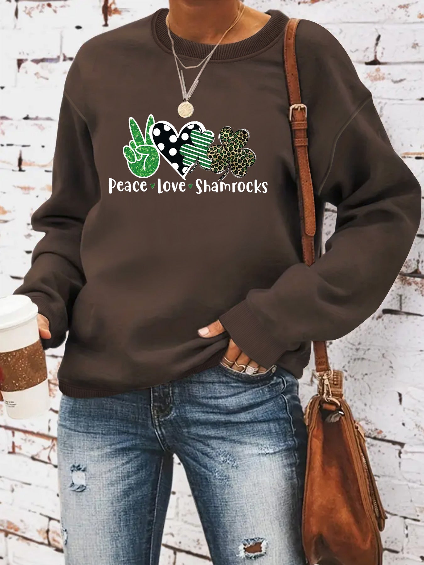 Women’s St. Patrick’s Day Printed Sweatshirt – Casual Long Sleeve Round Neck Pullover