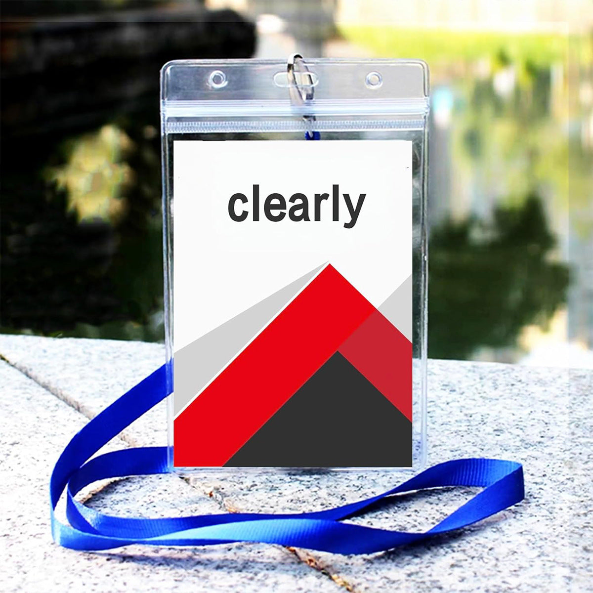 Custom ID Badge Lanyard with Card Holder - Minimalist Neck Strap