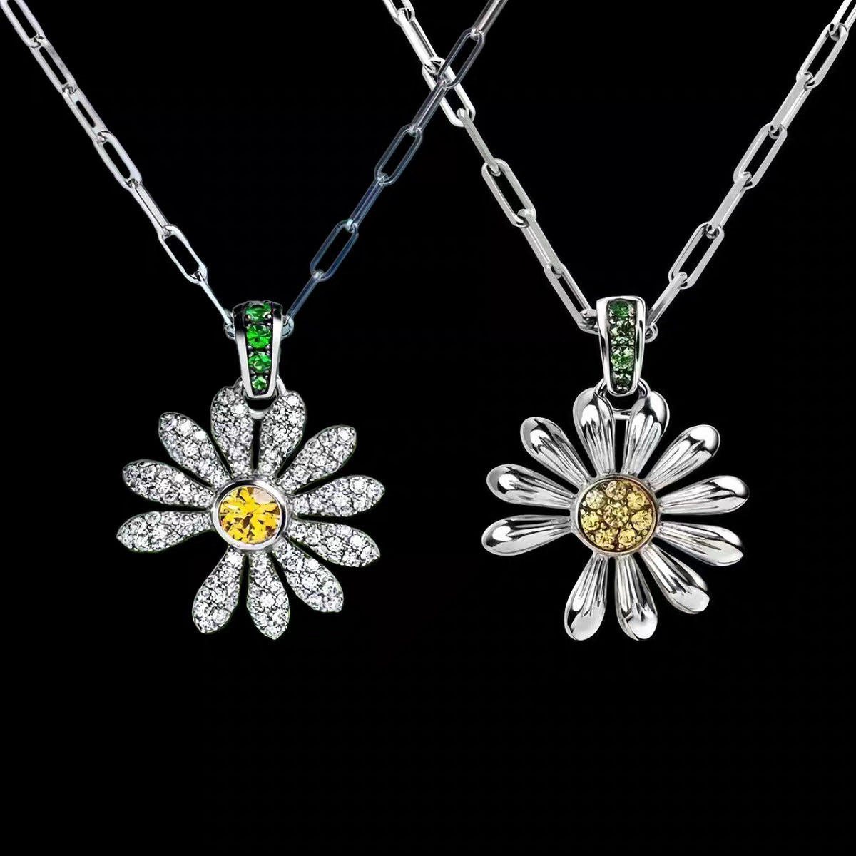 Daisy Diamond Pendant Necklace - Elegant Floral Necklace for Women | Free Shipping