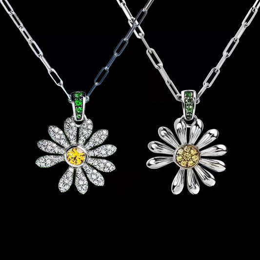 Daisy Diamond Pendant Necklace - Elegant Floral Necklace for Women | Free Shipping